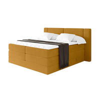 BOXSPRINGBETT mit Matratze H3/H4 - EVON KING - 140x200 cm Senfgelb - Dunkelgelb, Holzwerkstoff (140/200cm) - ALTDECOR