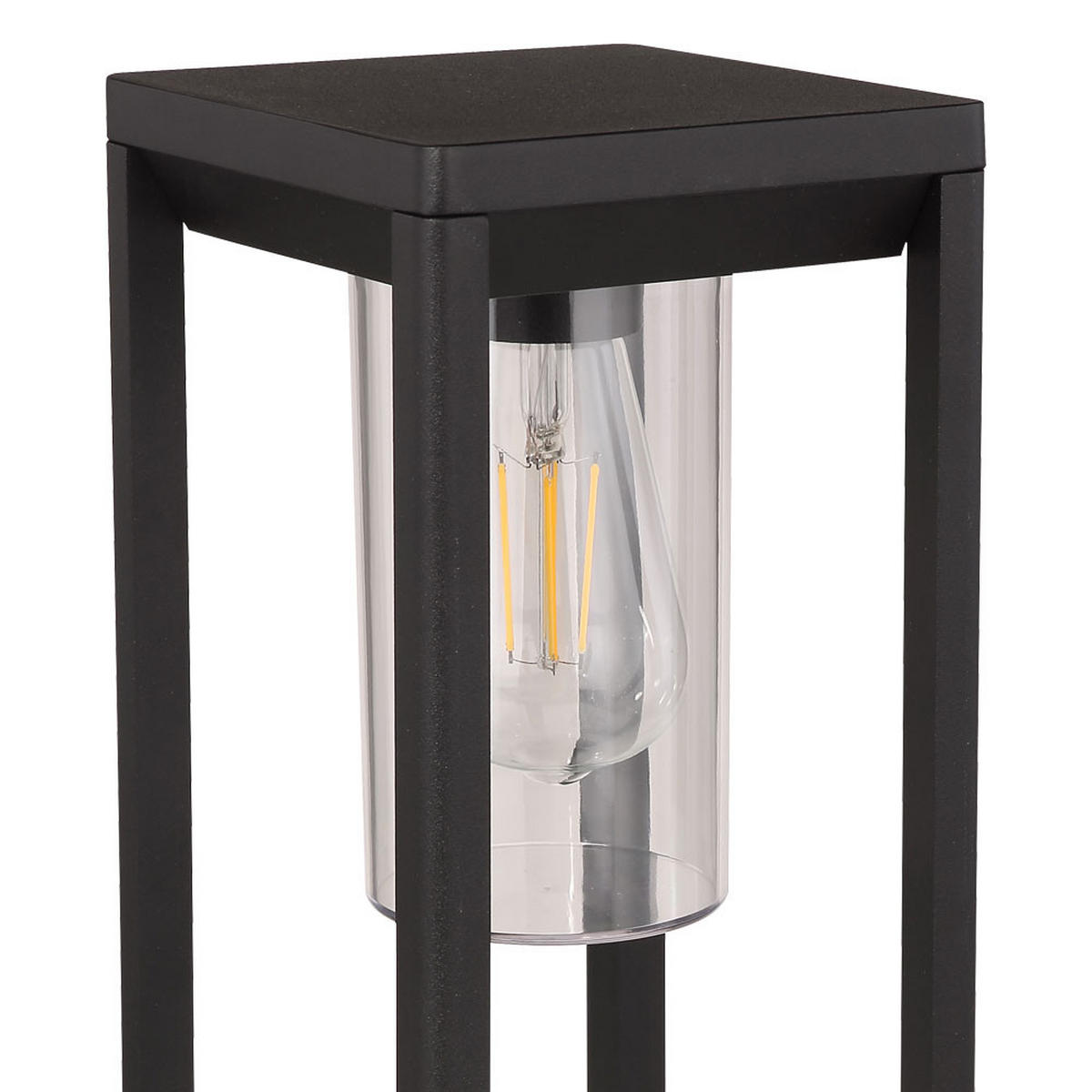 LED AUSSENLEUCHTE CANDELA Schwarz Aluminium - Schwarz, Metall (15/15/50cm) - Globo Lighting