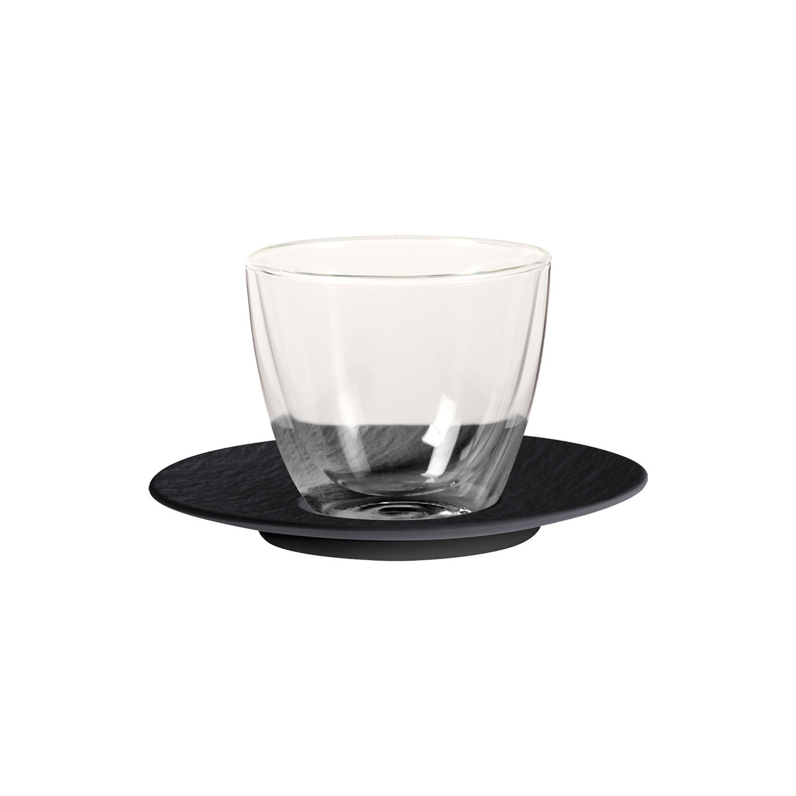 KAFFEEGLAS MIT UNTERTASSE Manufacture Rock Glow transparent 250 ml - Transparent, Glas/Keramik (0.25L) - Villeroy & Boch