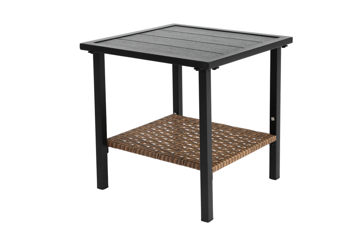 GARTENMÖBEL-SET Braun/Grau 3-teilig mit Dreh- und Schaukelfunktion inkl. Tisch - Graubraun, Metall - PANGIVO