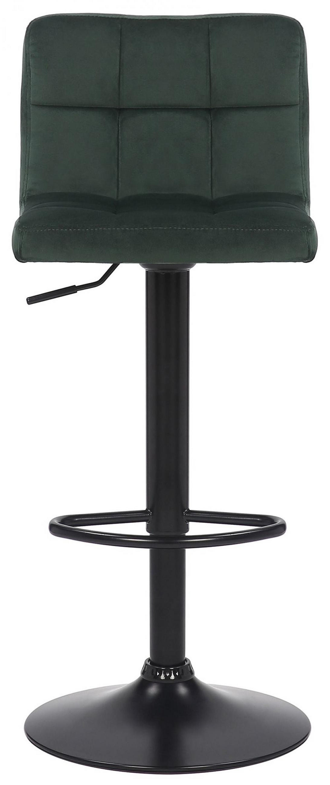 BARHOCKER Samt Grün - Schwarz/Grün, Textil/Metall (40/85/40cm) - CLP