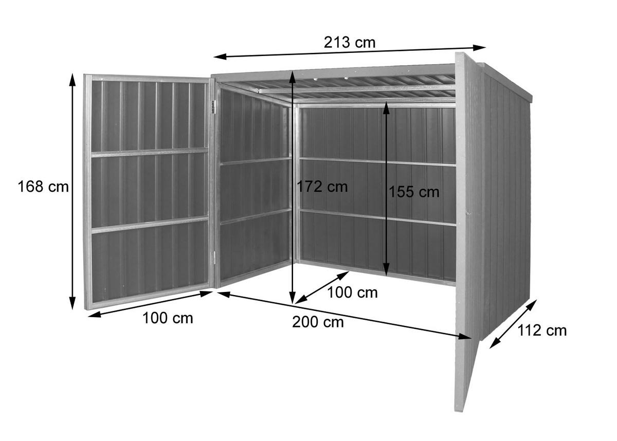 MÜLLTONNENVERKLEIDUNG Anthrazit - Anthrazit, Metall (213/172/112cm) - MCW