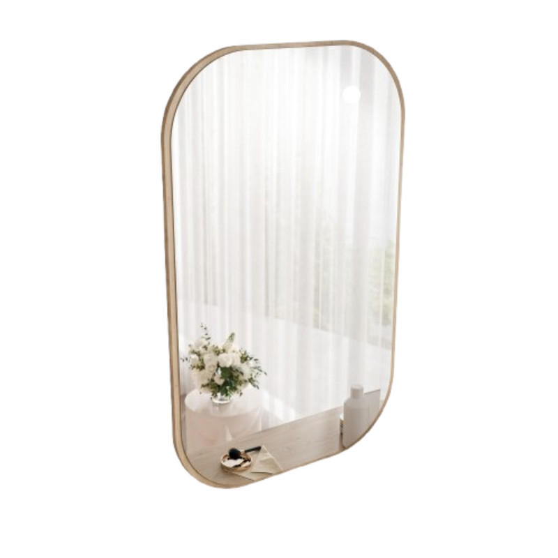 WANDSPIEGEL OVALINE 68/110 cm Cremona-Eiche - Eichefarben, Glas/Holzwerkstoff (68/110/1.6cm) - Idohome