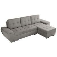 ECKSOFA UMBRIA L Hellgrau Velvet - Hellgrau/Grau, Textil (271/157cm) - MKS