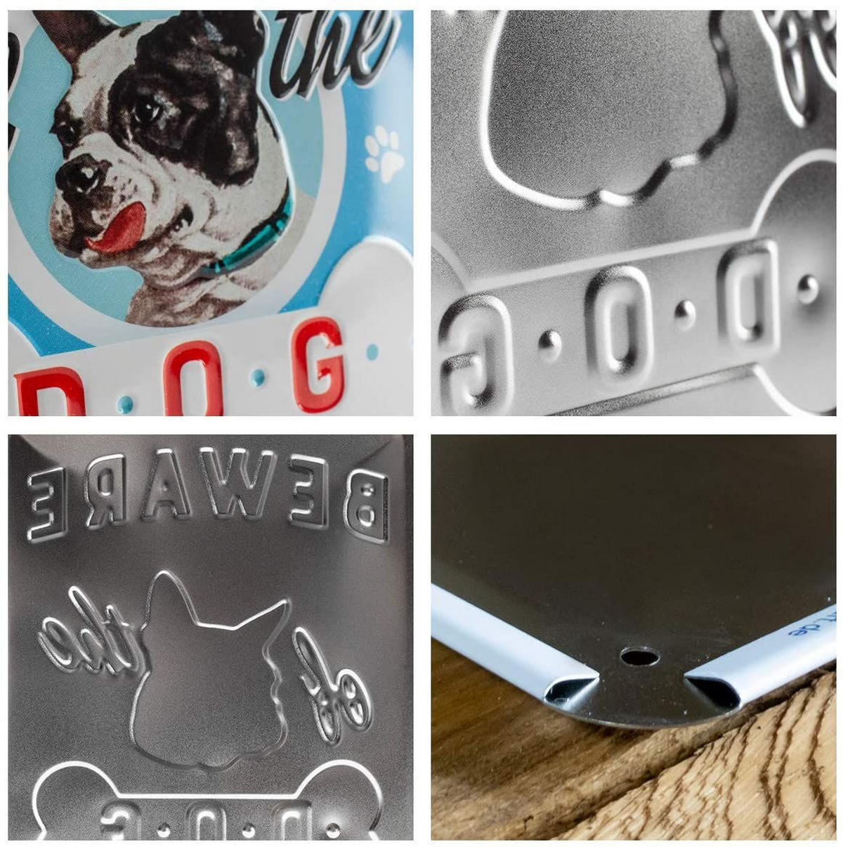 BLECHSCHILD 15/20 cm Animal Club Beware Of The Dog - Multicolor, Metall (15/20/0.5cm) - Nostalgic-Art