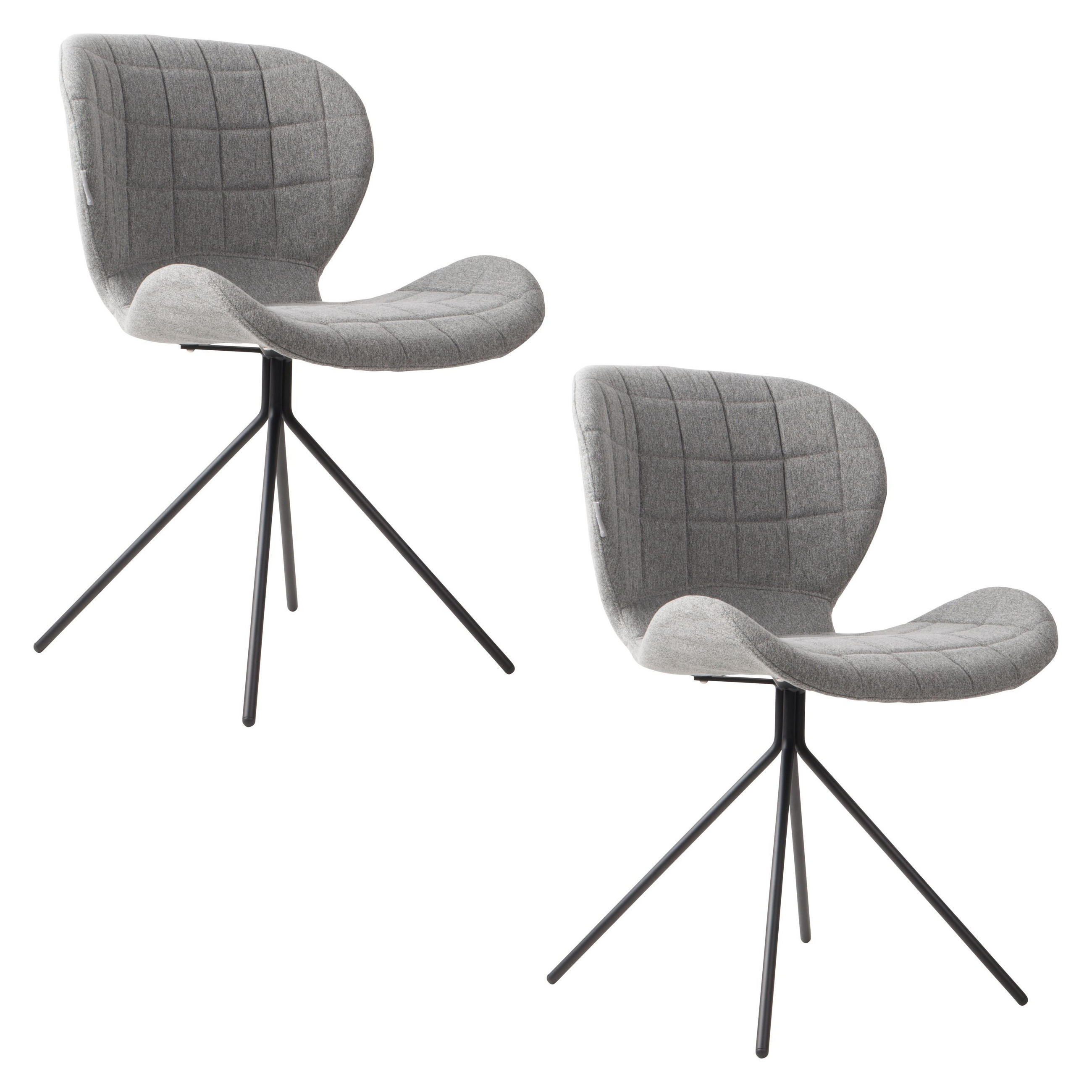 ESSZIMMERSTUHL OMG Hellgrau - 2 er Set - Grau, Textil (51/79/59cm) - Zuiver