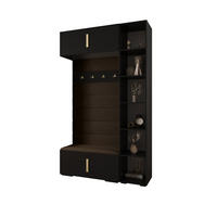GARDEROBEN-SET 236,7/140/47 - Goldfarben/Schwarz, Holz/Kunststoff (140/236.7/47cm) - Abiks Möbel