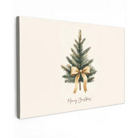 LEINWANDBILD Weihnachtsbaum - Weihnachten - Frohe Weihnachten - Beige Deko Schlafzimmer 30x20 cm - Sandfarben, Textil (30/20cm) - MuchoWow
