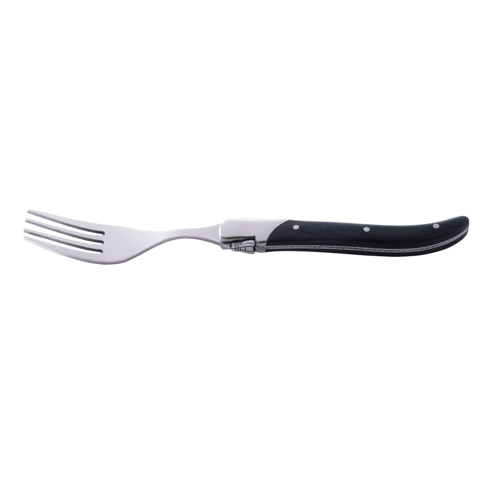 GABEL-SET Luxury Line 6-tlg. 22 cm, Griffe aus Ebenholz schwarz-braun - Braun, Holz - Laguiole Style de Vie
