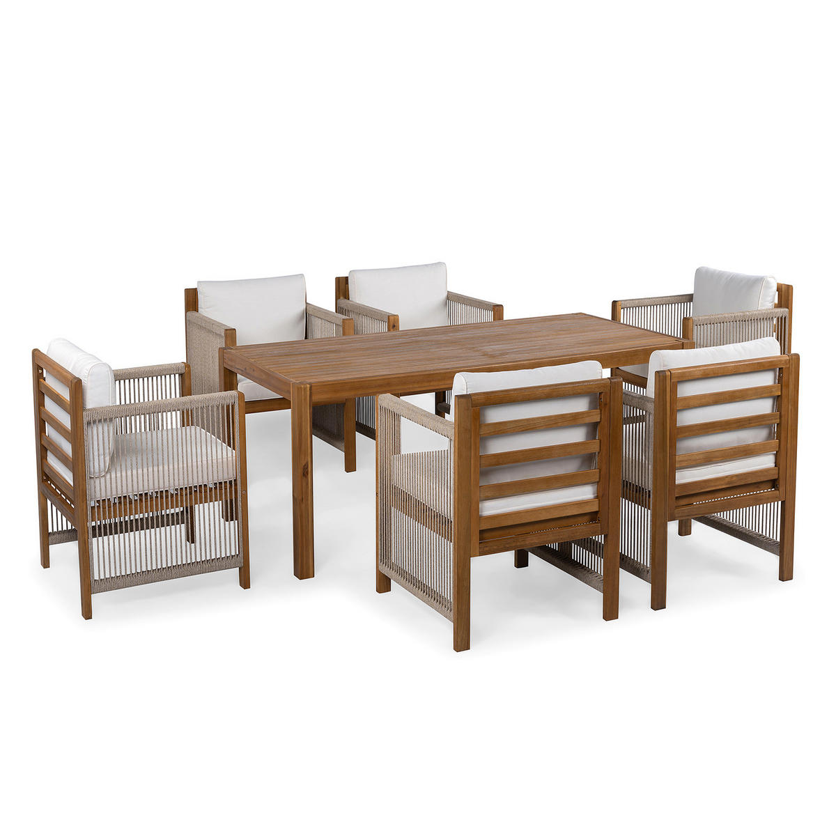 MASSIVER GARTENESSTISCH - Akazie massiv - Braun/Akaziefarben, Holz (85/180/72cm) - home24