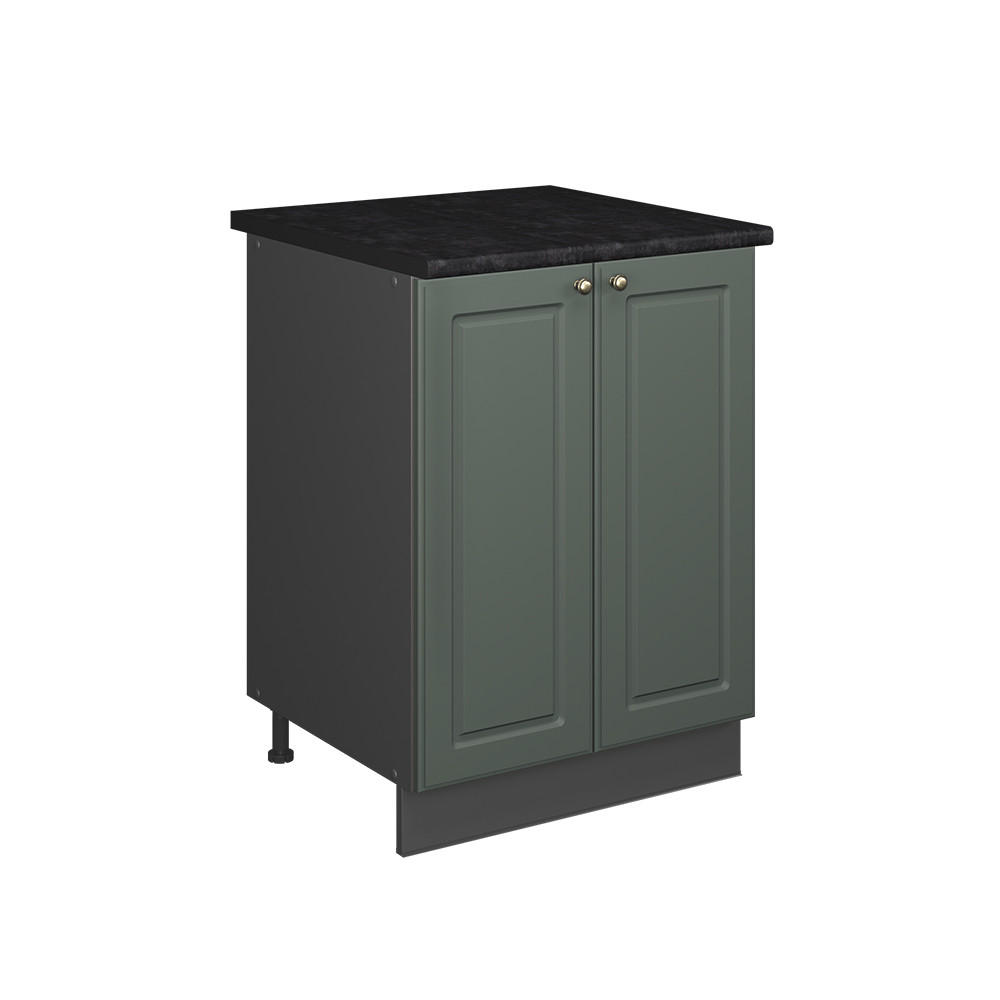 SPÜLENUNTERSCHRANK Fame-Line, Grün-Gold Landhaus/Anthrazit, 60 cm - Anthrazit/Grün, Holzwerkstoff (60/82/60cm) - Vicco