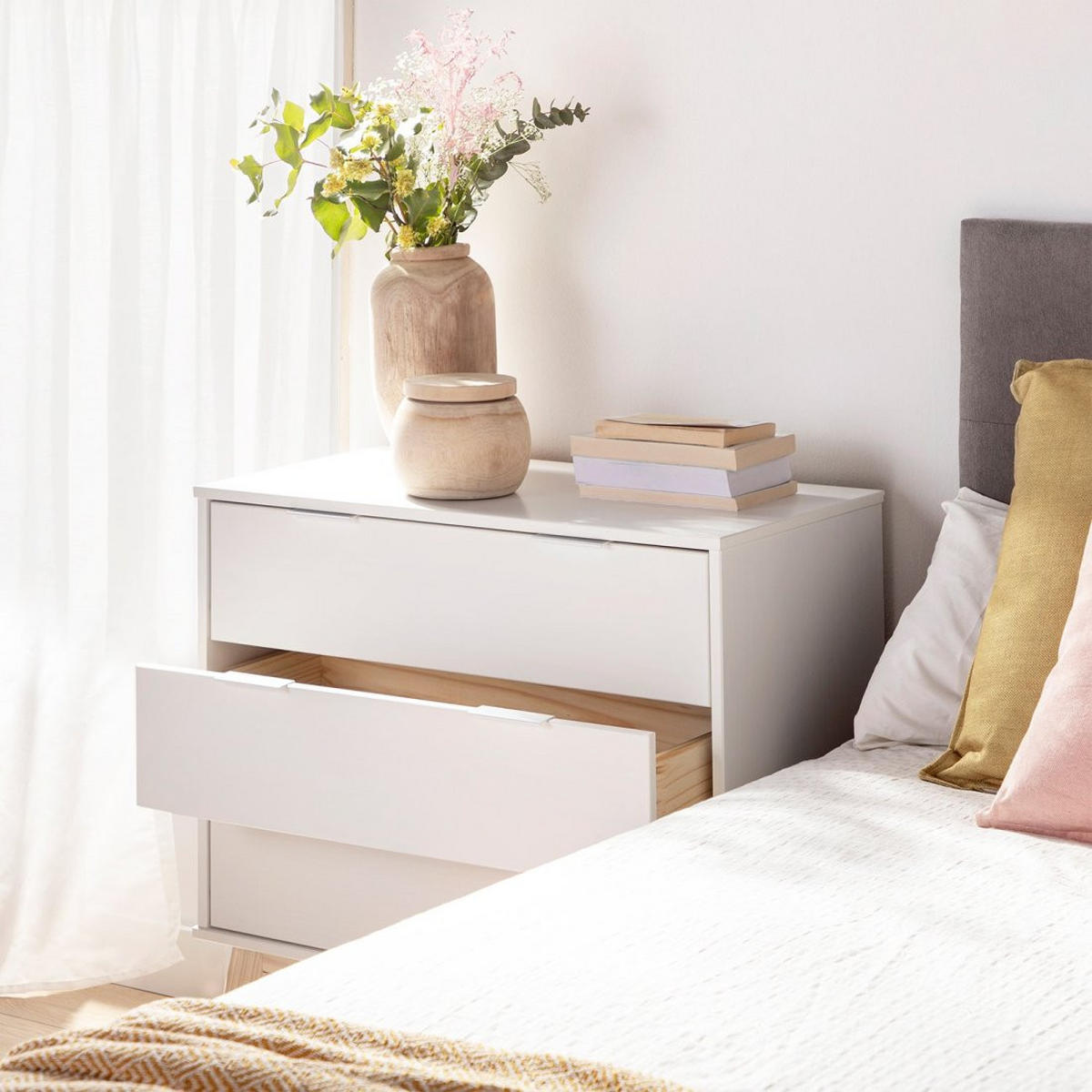 KOMMODE MIT SCHUBLADEN Troy Weiß 80 cm x 83 cm - Weiß, Holzwerkstoff (80/83/40cm)