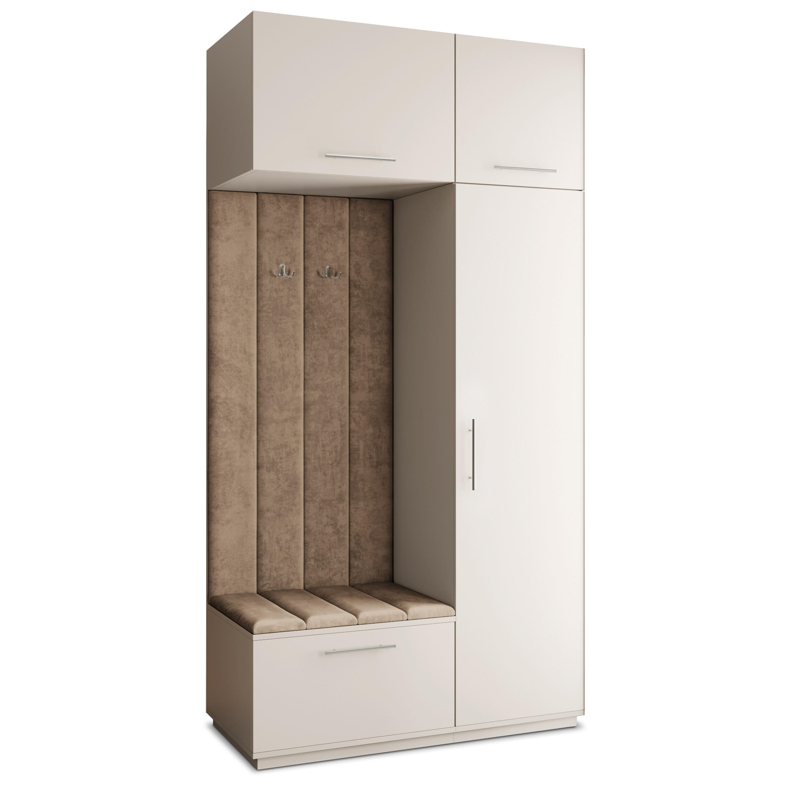 Masseno Garderobenschrank Kaschmir, Mokka 120x240x60 cm