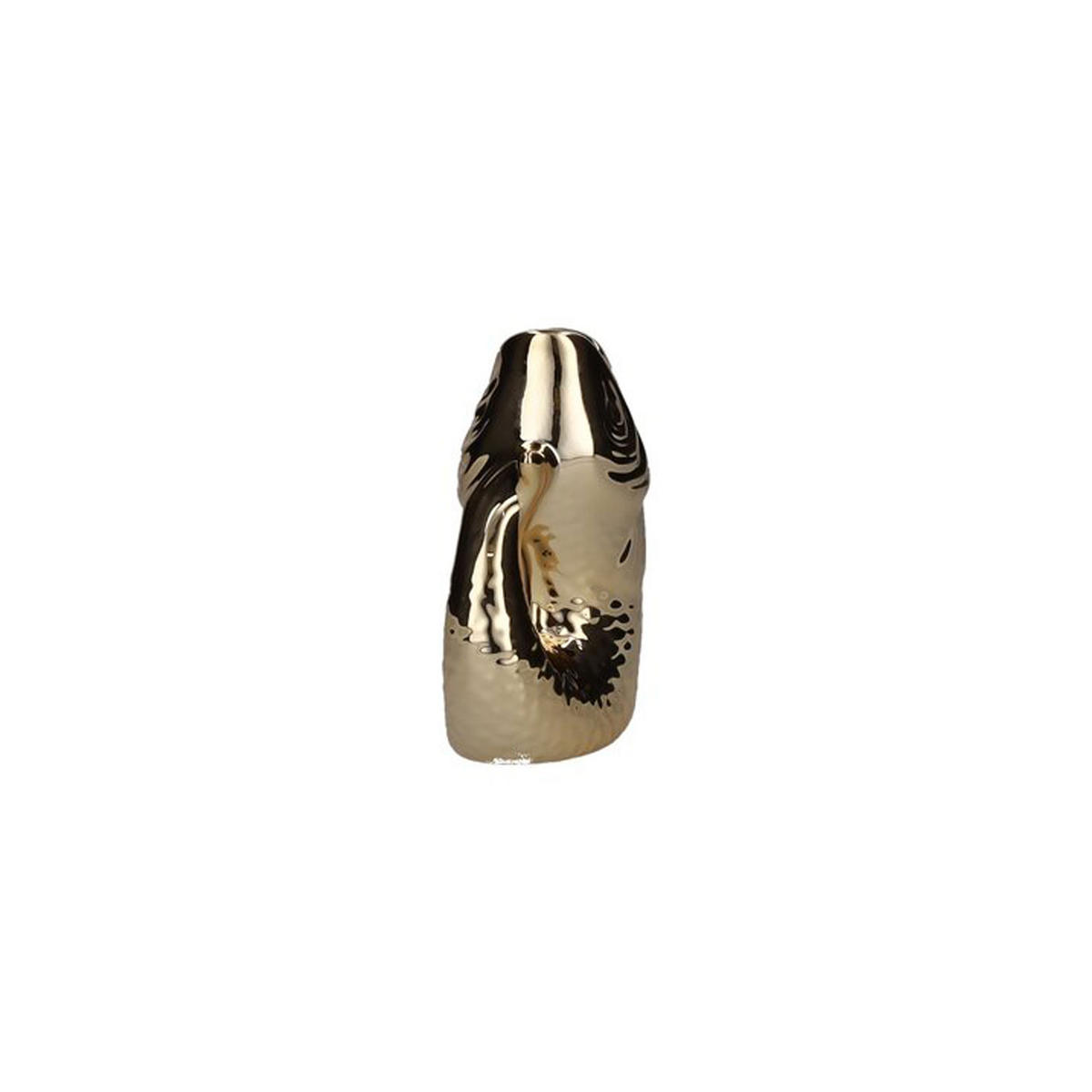 VASE Monsieur Carafon XS, Fisch-Form, Steingut, Gold, 13 cm - Goldfarben, Keramik (13cm) - Gift Company