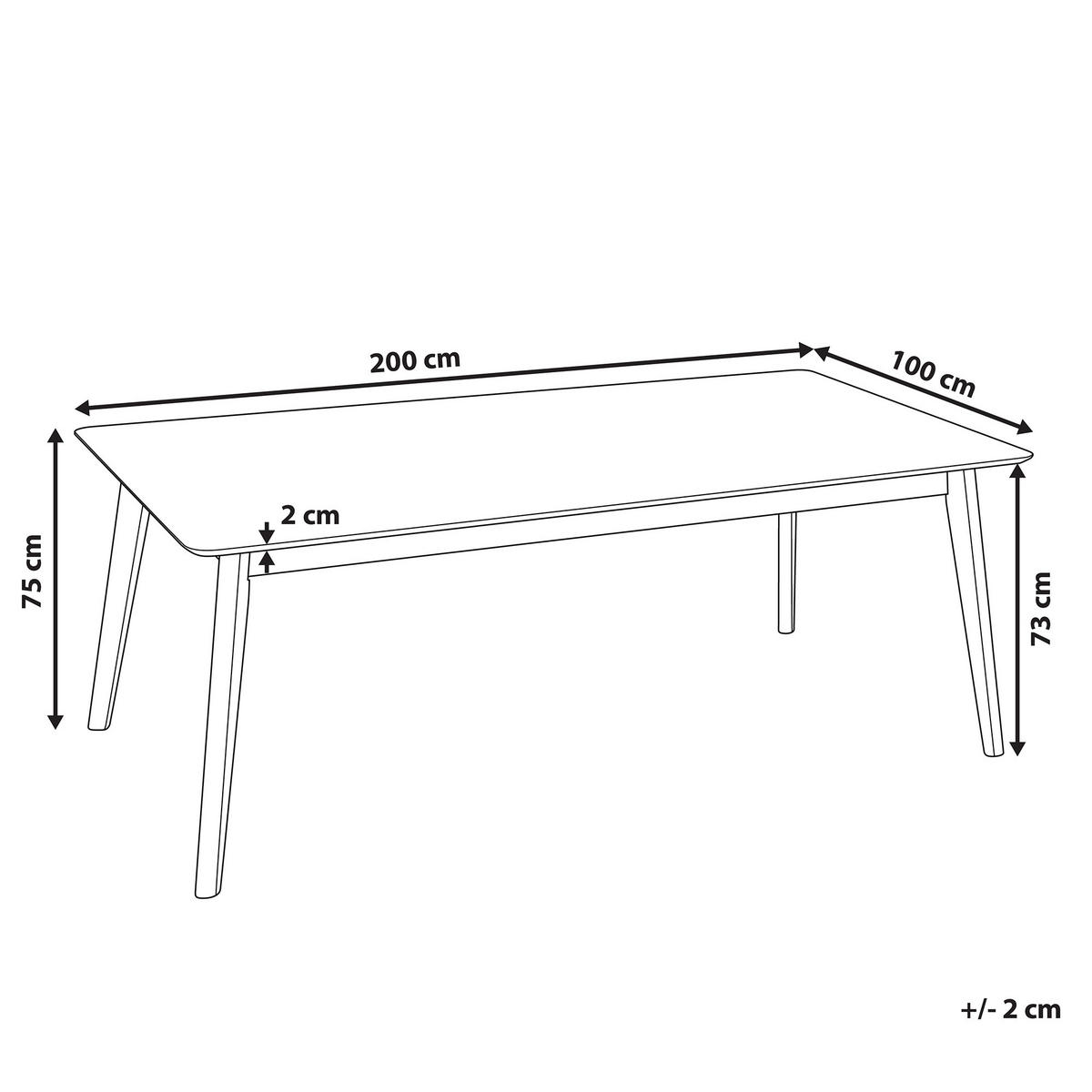 ESSTISCH 200/100/75 cm Dunkelbraun Rechteckig Madox - Dunkelbraun, Holzwerkstoff (200/100/75cm) - Beliani