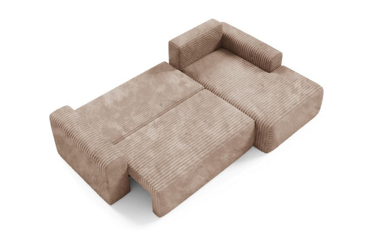 ECKSOFA mit Schlaffunktion Brown - Beige, Textil (268/163cm) - Furnisell