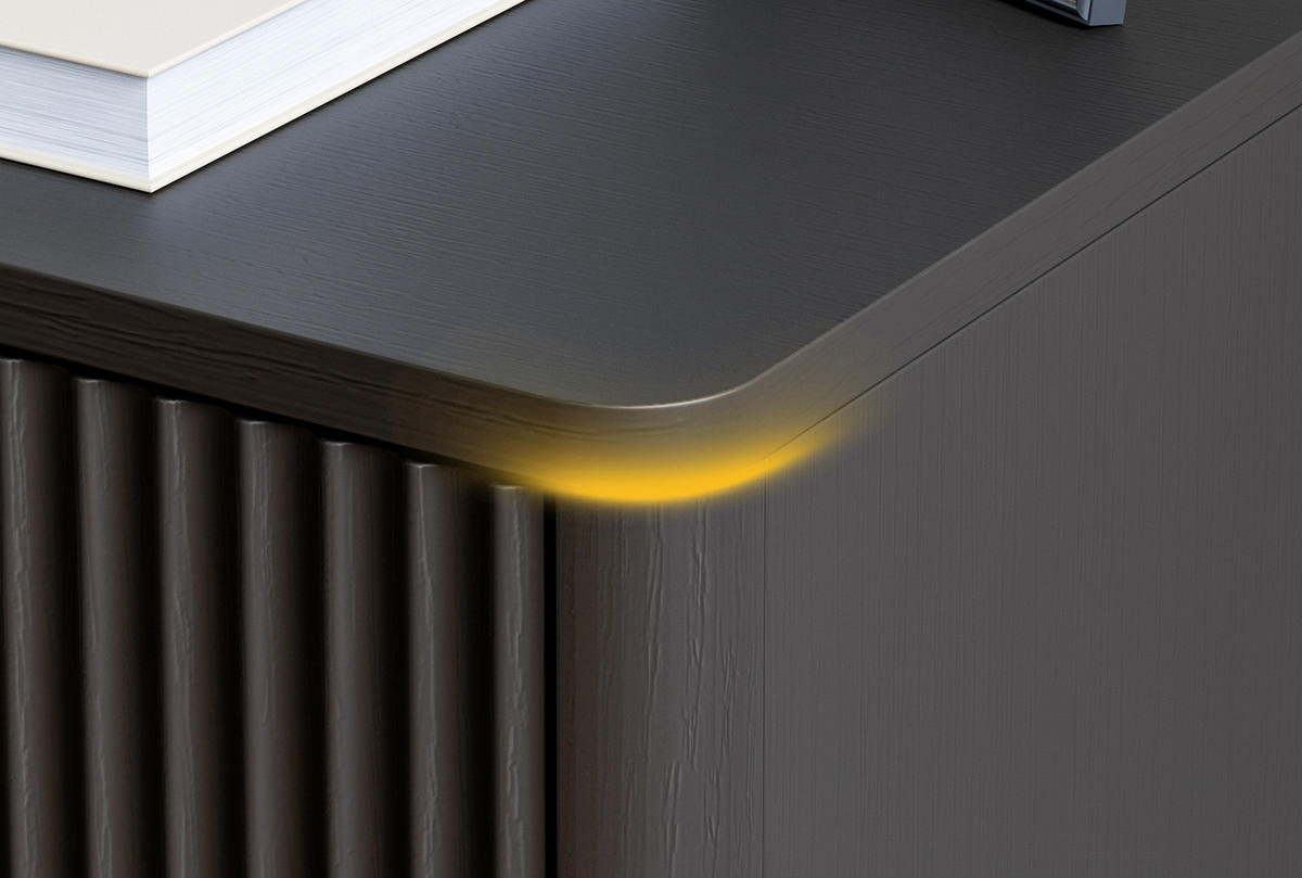 NACHTTISCH 58/64/38 cm Schwarz aus MDF mit 3 Schubladen - Schwarz, Holzwerkstoff (58/64/38cm) - OKMYHOME