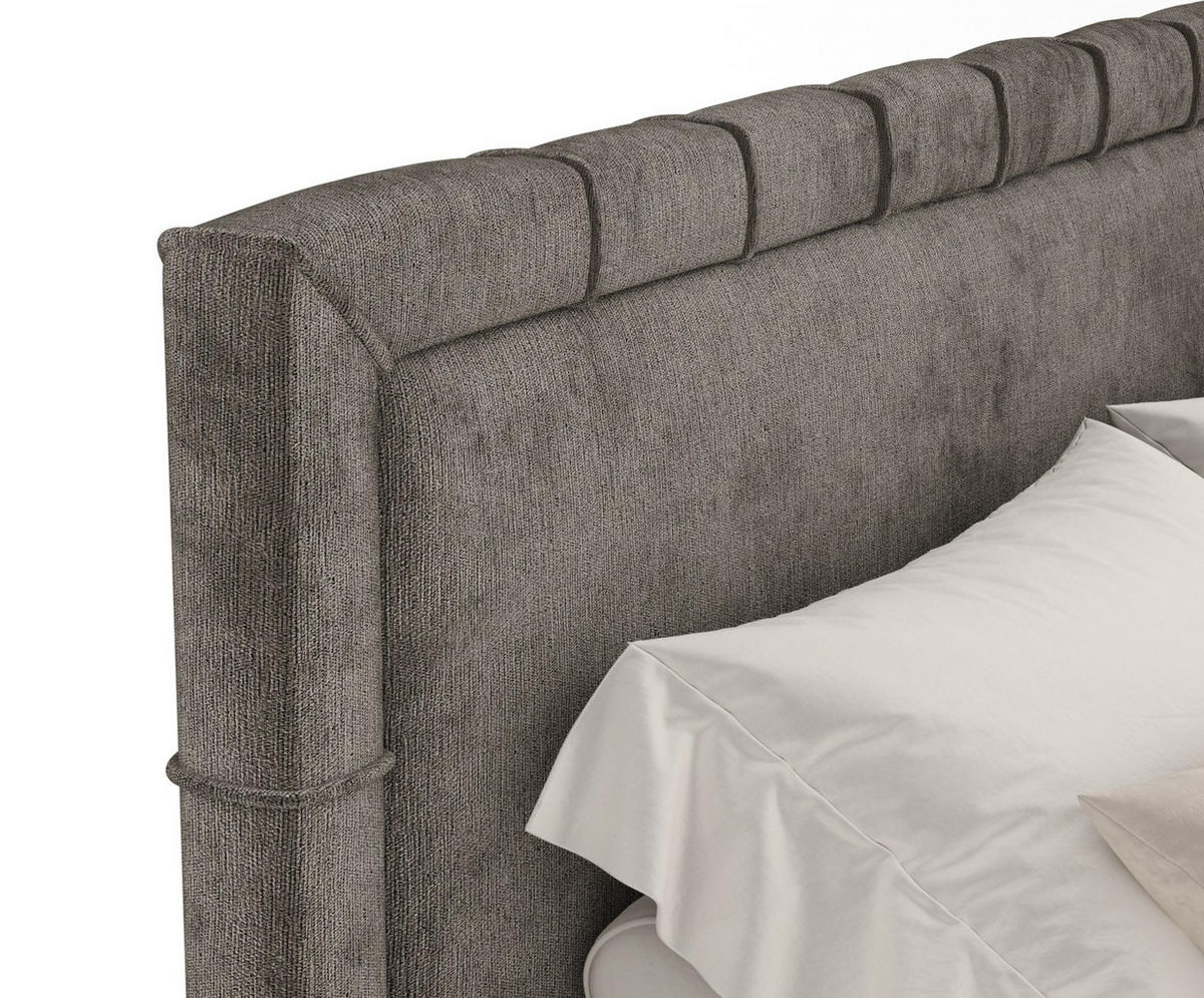 BOXSPRINGBETT Rimini Dunkeblraun 160/200 cm mit Matratze und Topper - Dunkelbraun/Schwarz, Holz/Holzwerkstoff (160/200cm) - Maison de Reve