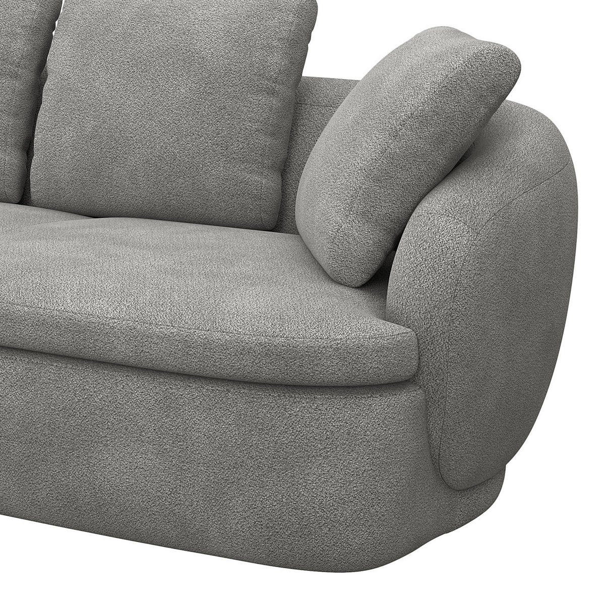 ECKSOFA mit Longchair - Schwarz/Grau, Kunststoff/Textil (276/146cm) - home24