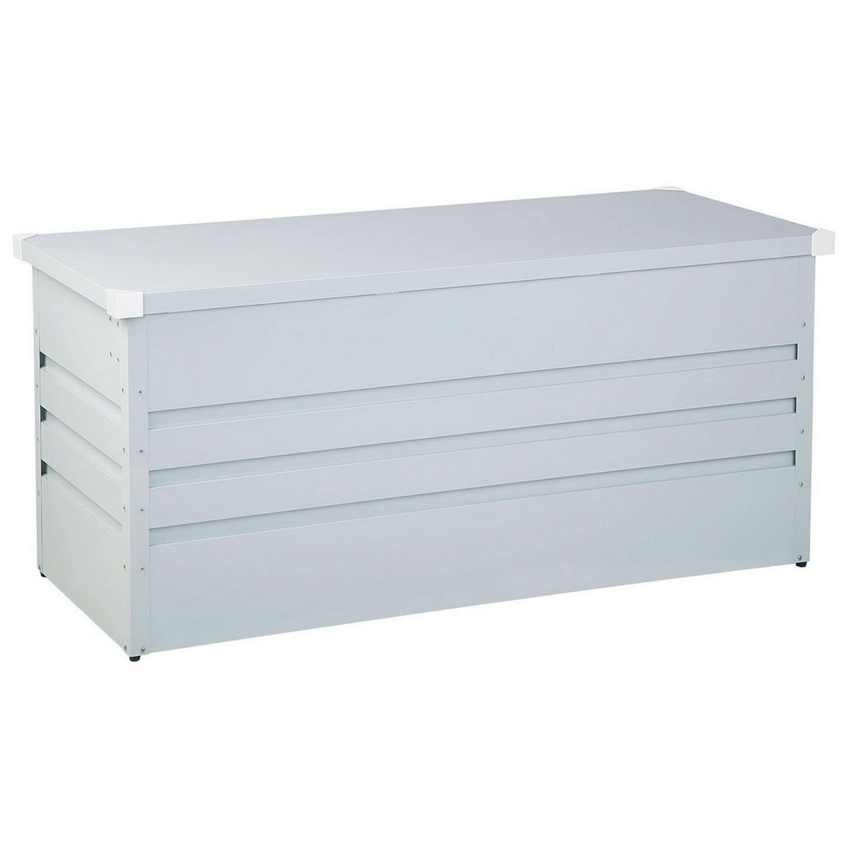 AUFLAGENBOX Stahl hellgrau 132/62 cm Cebrosa - Hellgrau, Metall (132/64/62cm) - Beliani