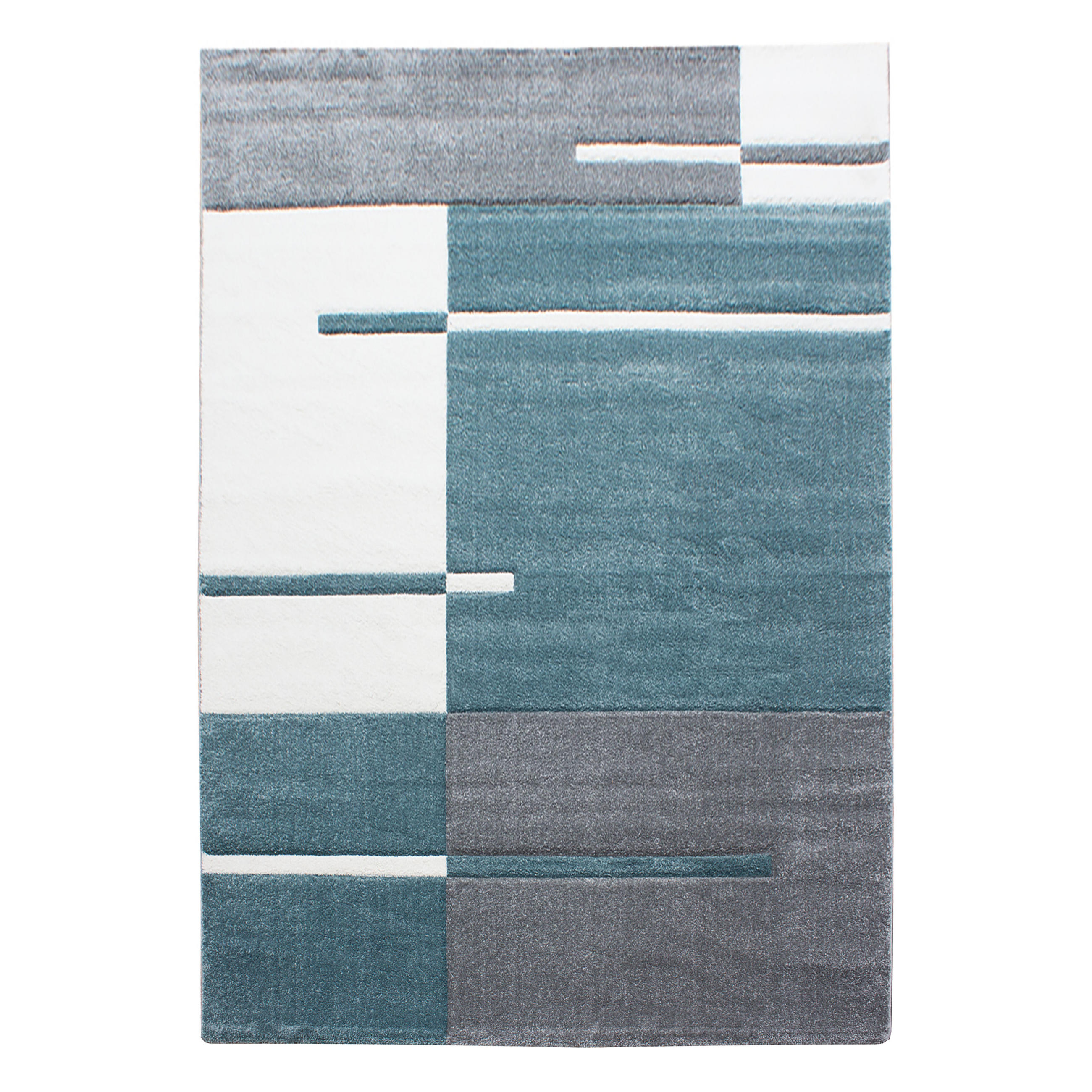 KURZFLORTEPPICH LATEMAR, kariert, Blau, 140 x 200 cm - Blau, Textil (140/200cm) - KADIMA DESIGN