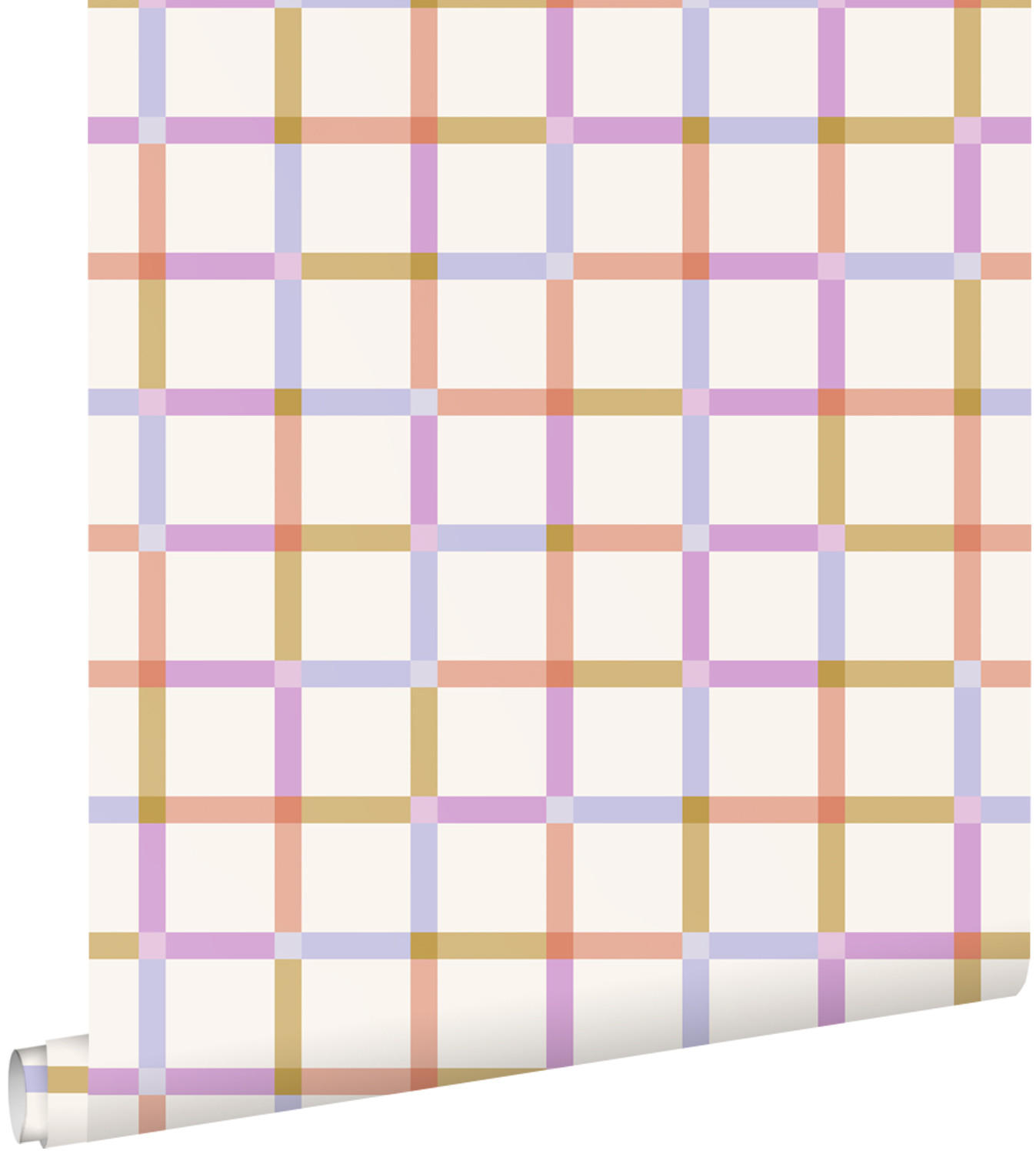 TAPETE Karomuster 50 x 900 cm - Weiß, Papier (50/0.1cm) - ESTAhome