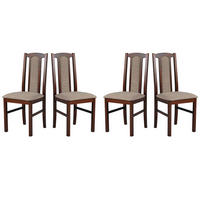 ESSZIMMERSTUHL - Set 4x BOS 7 nussbaum, inari 23  - Hellbraun/Nussbaumfarben, Holz (43/96/40cm) - Leaf Design