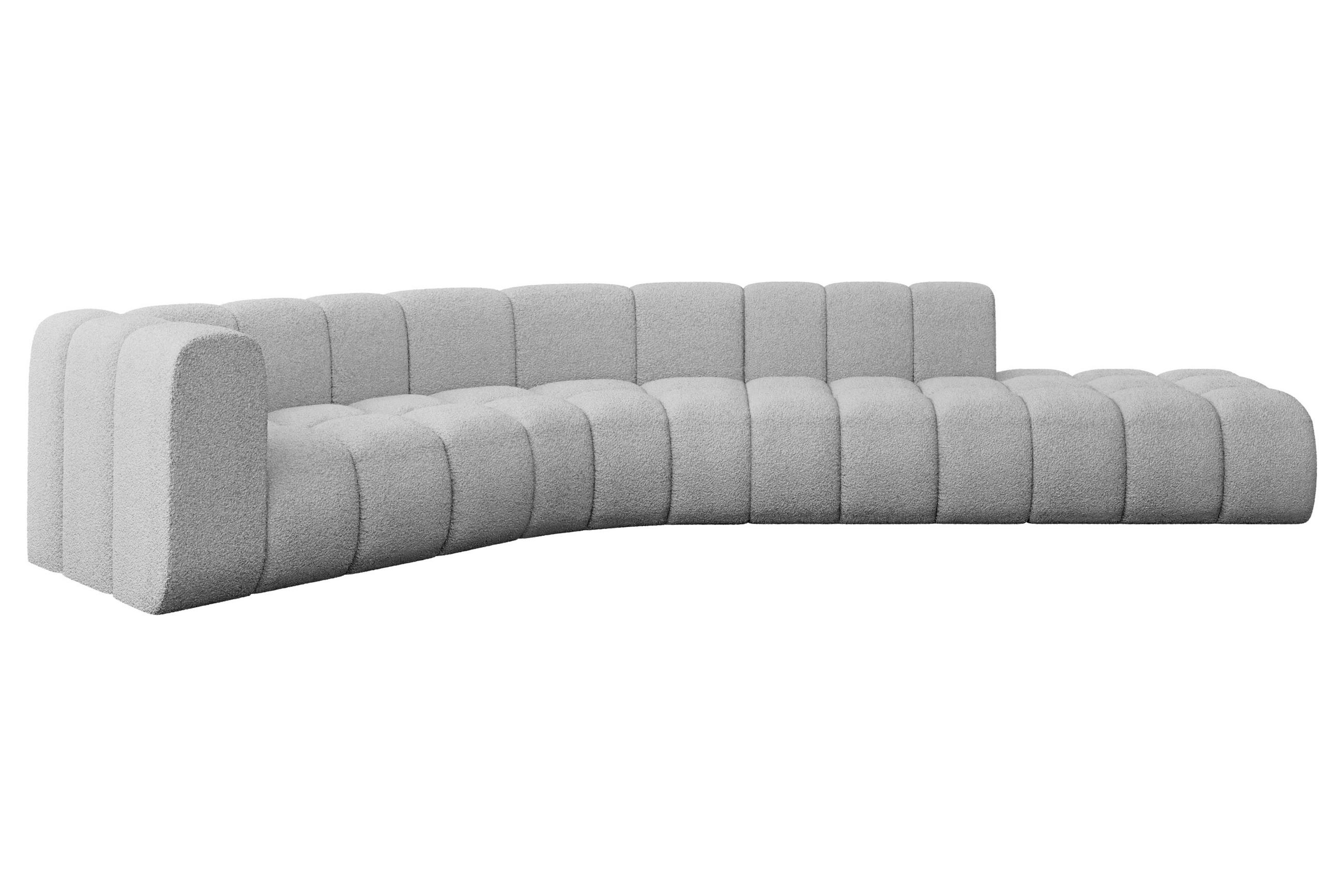 ECKSOFA modulares Sofa Tilmo-L1 - 399x194x70 cm Hellgrau - Hellgrau, Holzwerkstoff/Textil (399/194cm) - ALTDECOR