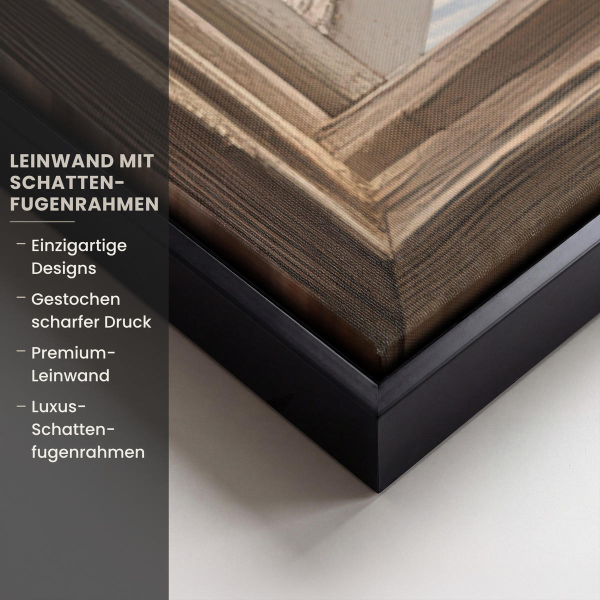 LEINWAND Bilder mit Rahmen - Aussicht - Strand - Fenster - Dünen - Meer - 90x90 - Hellblau, Textil (90/90cm) - MuchoWow