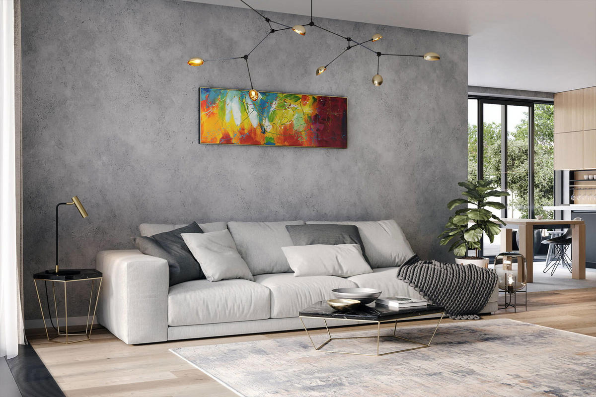 ÖLGEMÄLDE 150/50 cm - Multicolor, Holz/Textil (1.94/50cm) - KUNSTLOFT