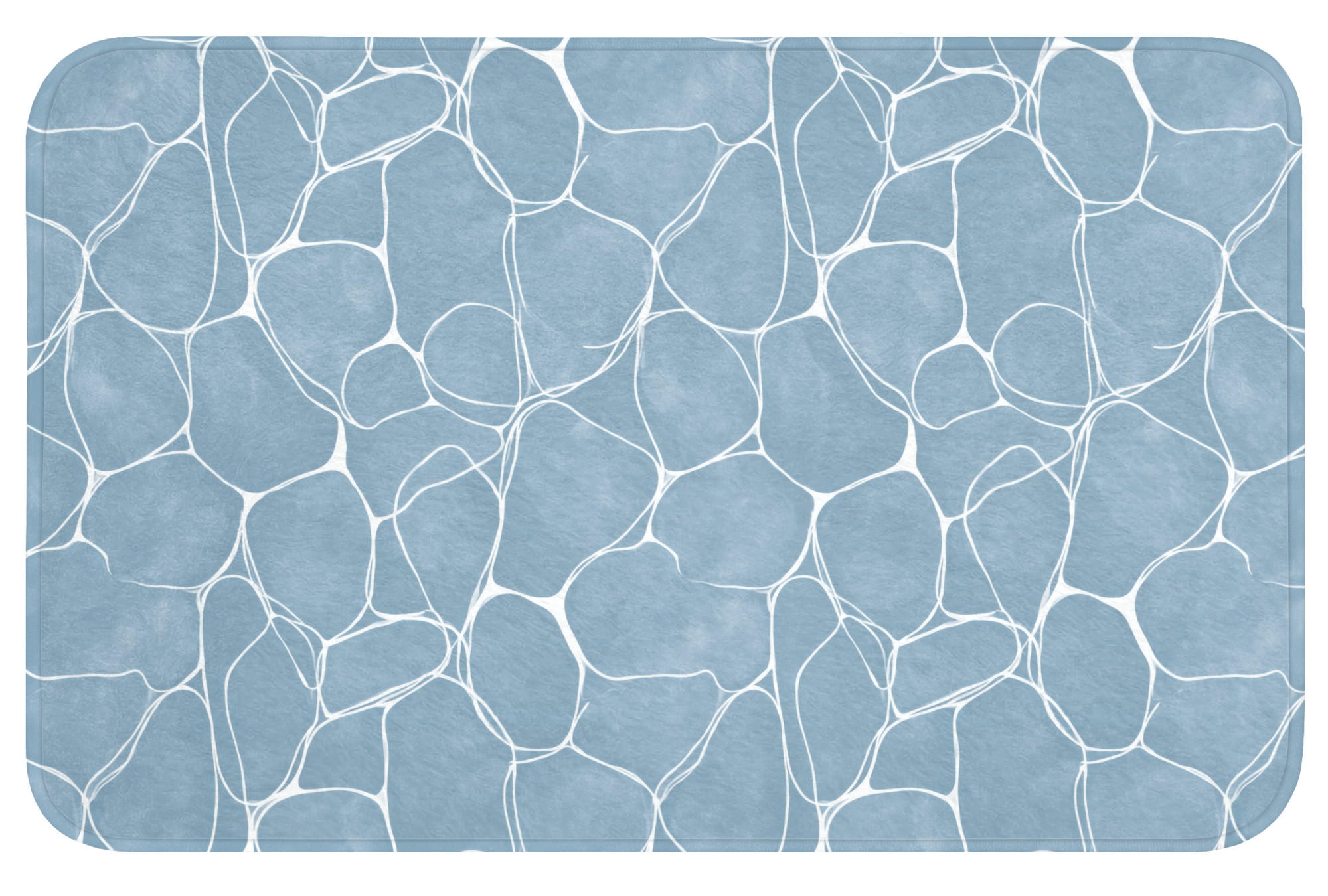 BADEMATTE Organisch - Muster - Blau 80x50 cm - Hellblau, Kunststoff/Textil (80/50cm)