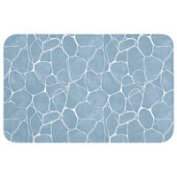 BADEMATTE Organisch - Muster - Blau 80x50 cm - Hellblau, Kunststoff/Textil (80/50cm)
