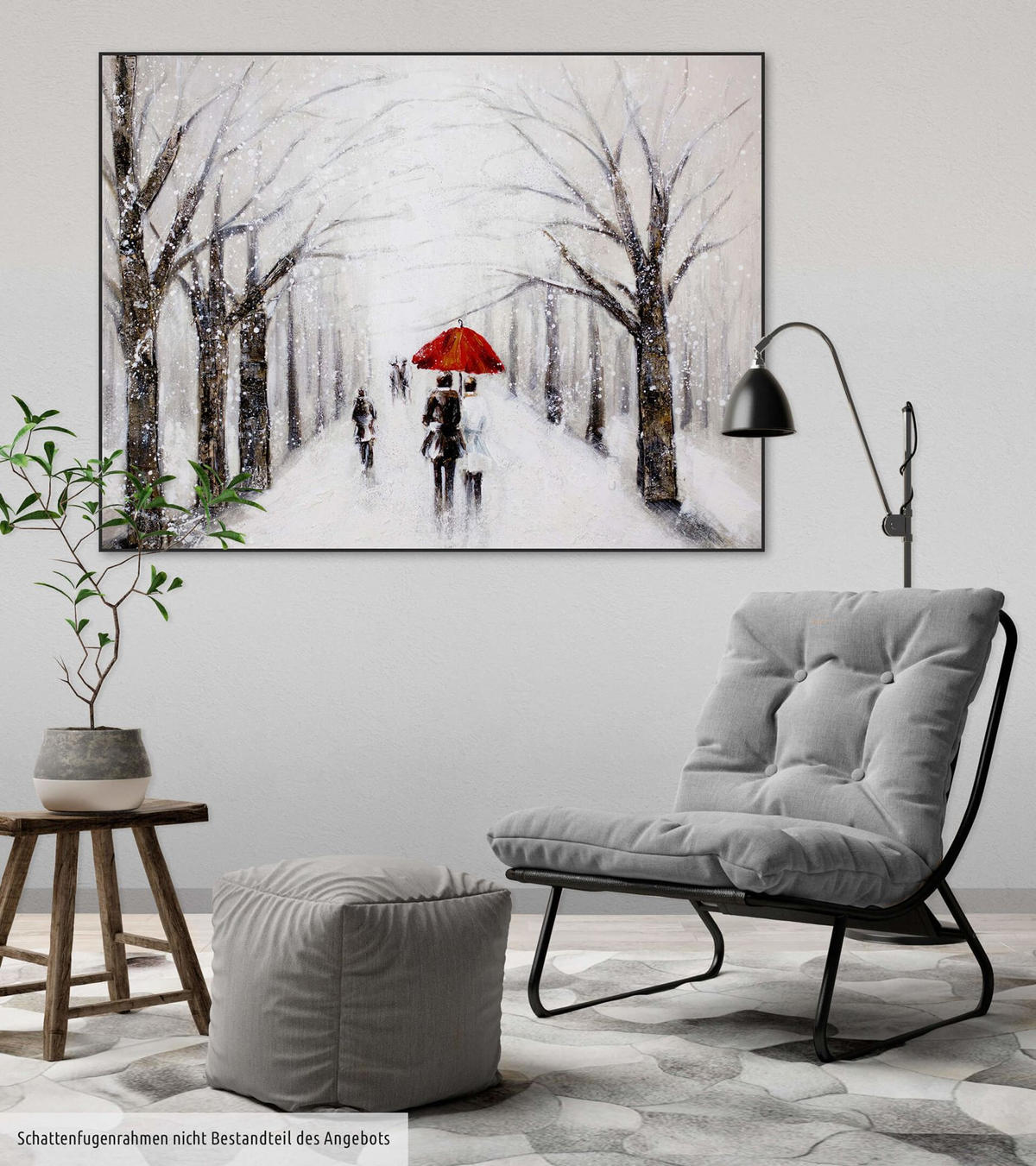 ACRYLBILD HANDGEMALT 100/75 cm - Braun/Grau, Holz/Textil (1.82/75cm) - KUNSTLOFT