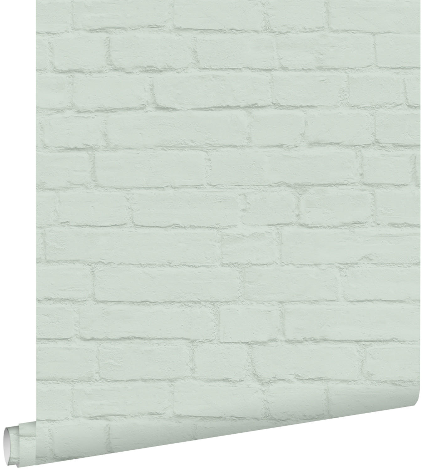 TAPETE Backstein-Optik 53 cm x 10.05 m - Grün, Papier (53/1000cm) - ESTAhome