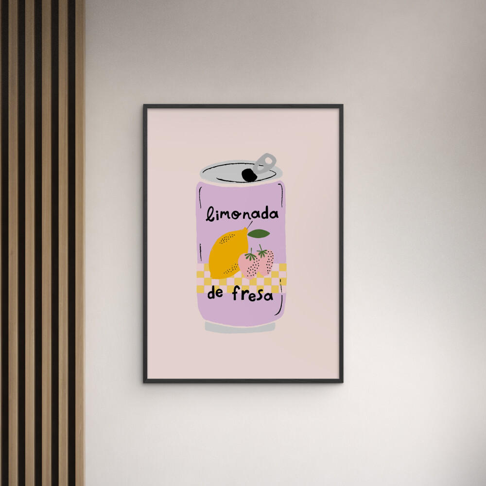 POSTER mit Rahmen Aislinn Simmonds - Strawberry Lemonade - Pink/Schwarz, Holz/Papier (50/70cm) - Poster&Frame