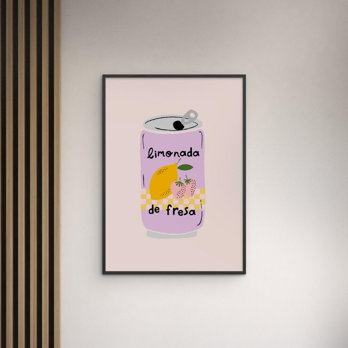POSTER mit Rahmen Aislinn Simmonds - Strawberry Lemonade - Pink/Schwarz, Holz/Papier (50/70cm) - Poster&Frame