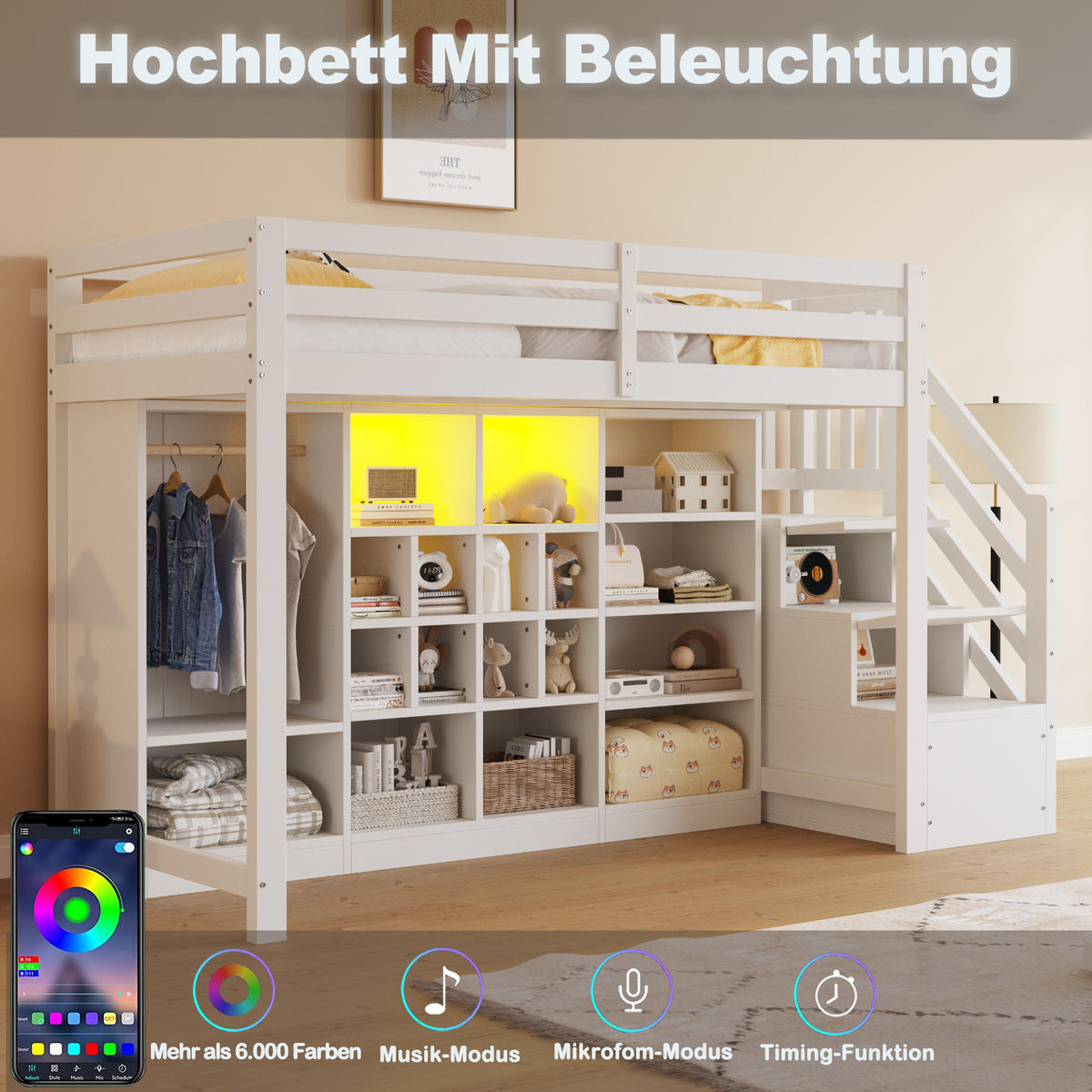 HOCHBETT 90/200 cm Weiß - Weiß, Holz - Raumix