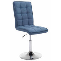 ESSZIMMERSTUHL Peko-Two Stoff, Gestell Metall in Chromoptik Blau - Blau/Chromfarben, Textil/Metall (43/104/56cm) - TPFLiving