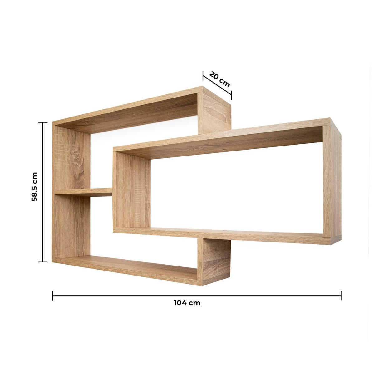 SCHWEBEREGAL KARO Natur - Naturfarben, Holzwerkstoff (20/59/104cm) - Mein-Regal
