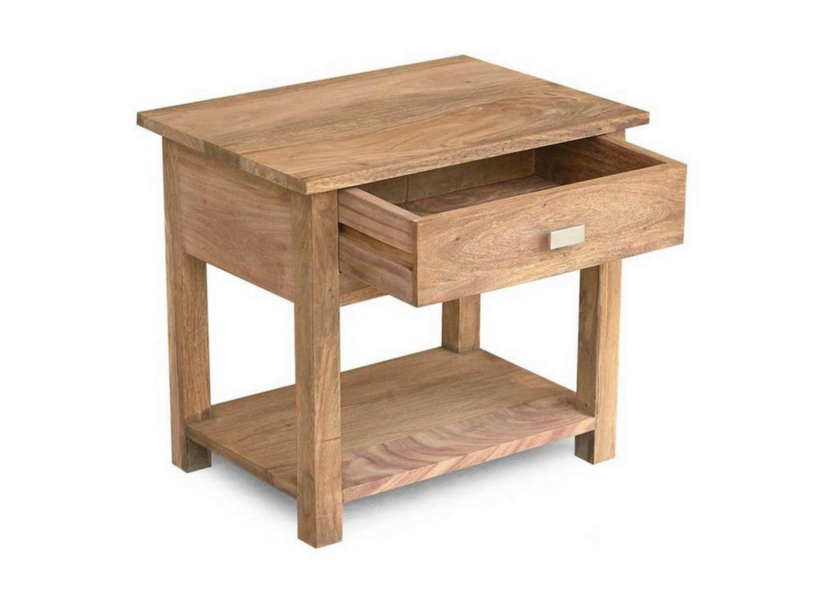 NACHTTISCH Sheesham 50x35x45 braun geölt NATURE BROWN #91 - Braun, Holzwerkstoff (50/45/35cm)