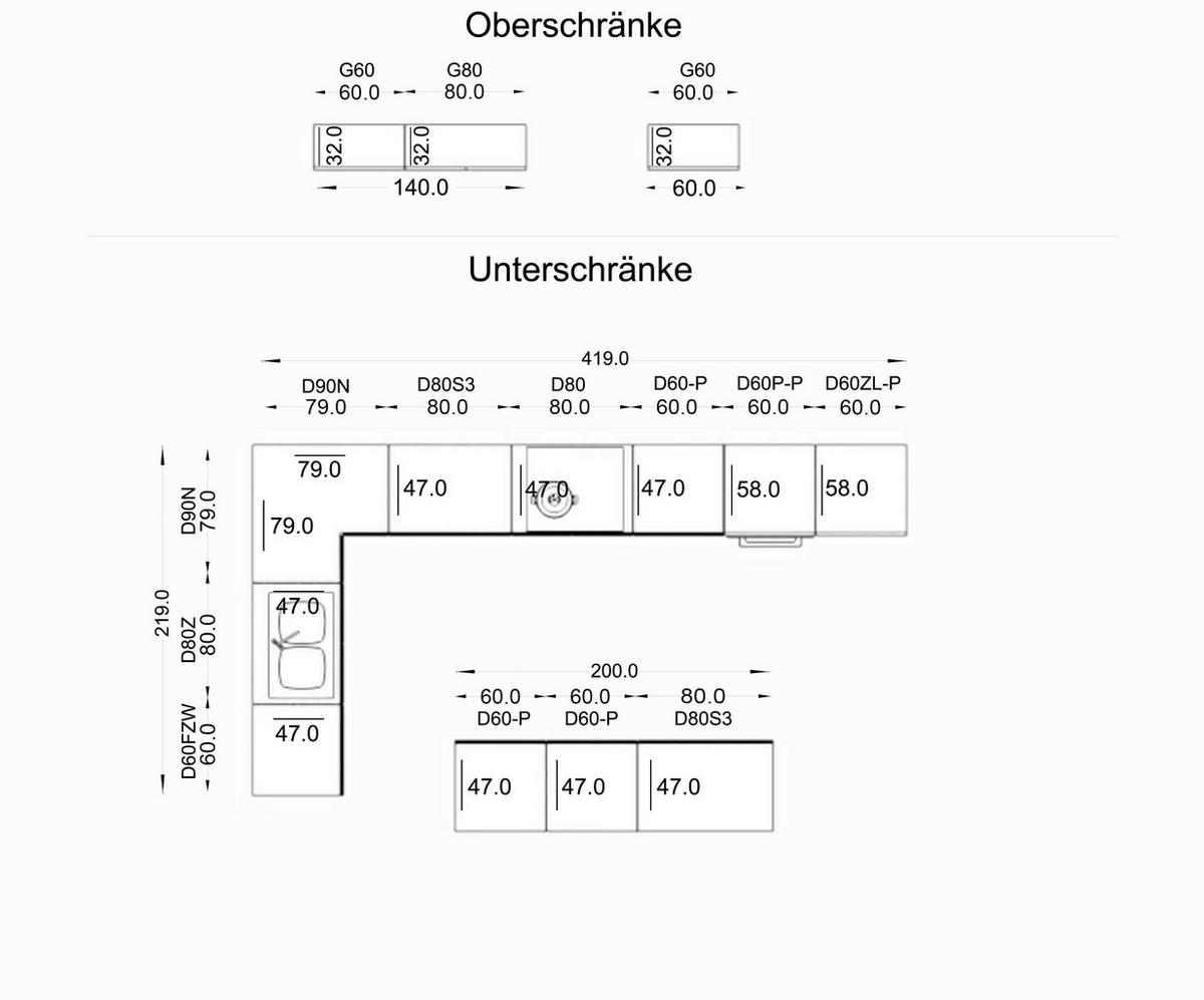 INSELKÜCHE-KÜCHENZEILE 420x220 cm Glanzia – KU-S17 – Weiß – Hochglanz - Weiß Hochglanz, Holzwerkstoff (420/212/220cm) - hi-markt
