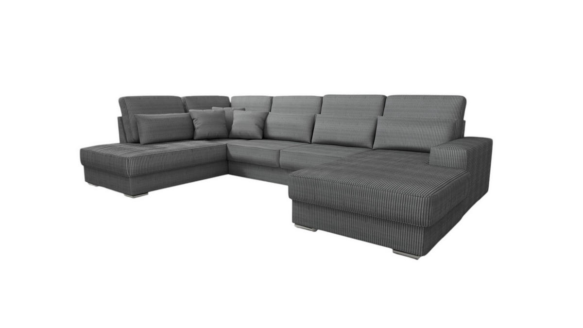 WOHNLANDSCHAFT Nevio In Scala - Grau, Holzwerkstoff/Textil (401/88/226cm) - Fun Möbel