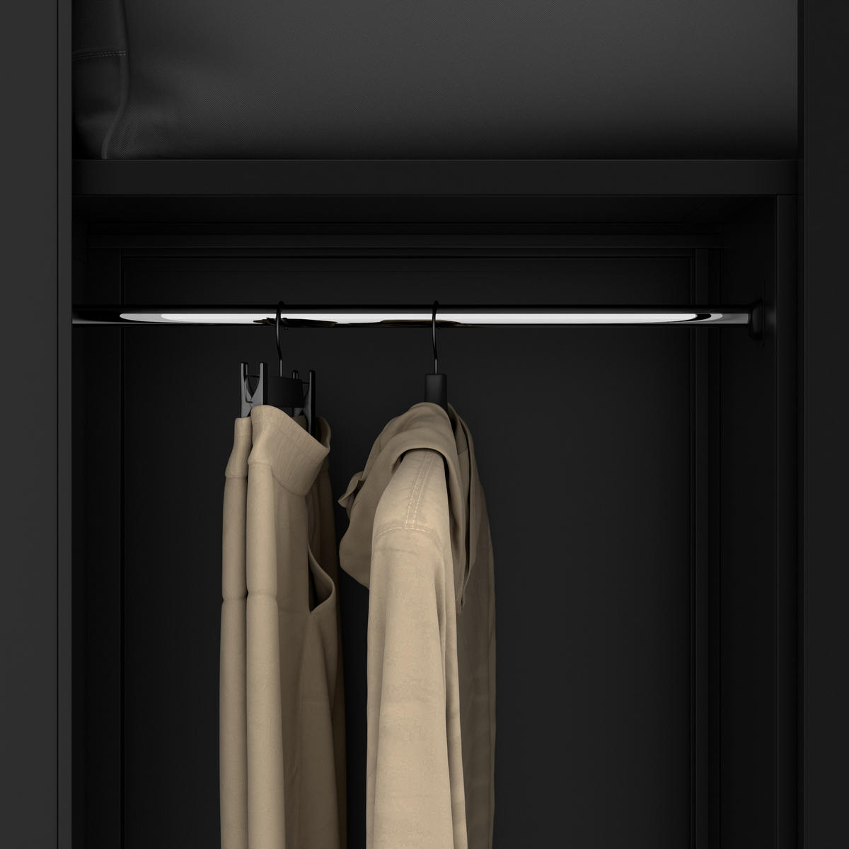 HAUSWIRTSCHAFTSSCHRANK DAWID 220 - Schwarz, Metall (90/220/45cm) - Jan Nowak