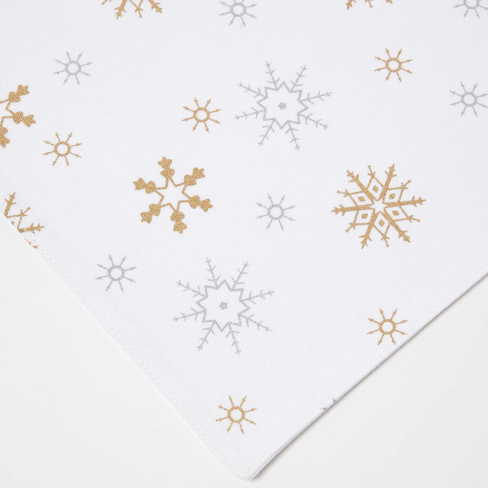 TISCHSET Weihnachten, 2er-Set 30/45 cm, weiß mit Schneeflocken - Weiß, Textil (30/45cm) - Homescapes