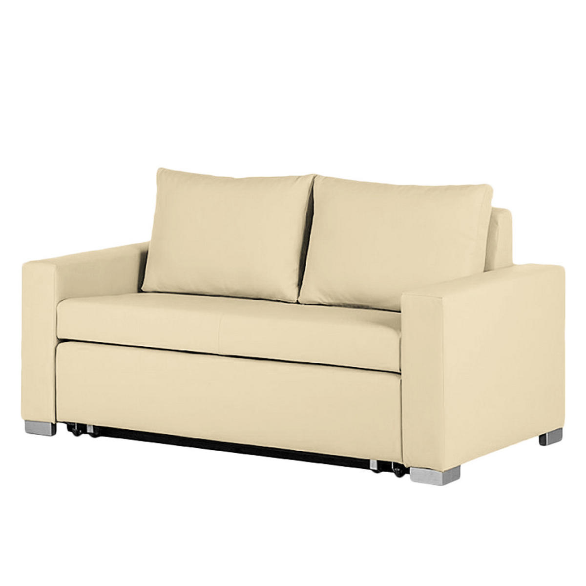 SCHLAFSOFA - Beige/Silberfarben, Kunststoff (153/90/90cm) - home24