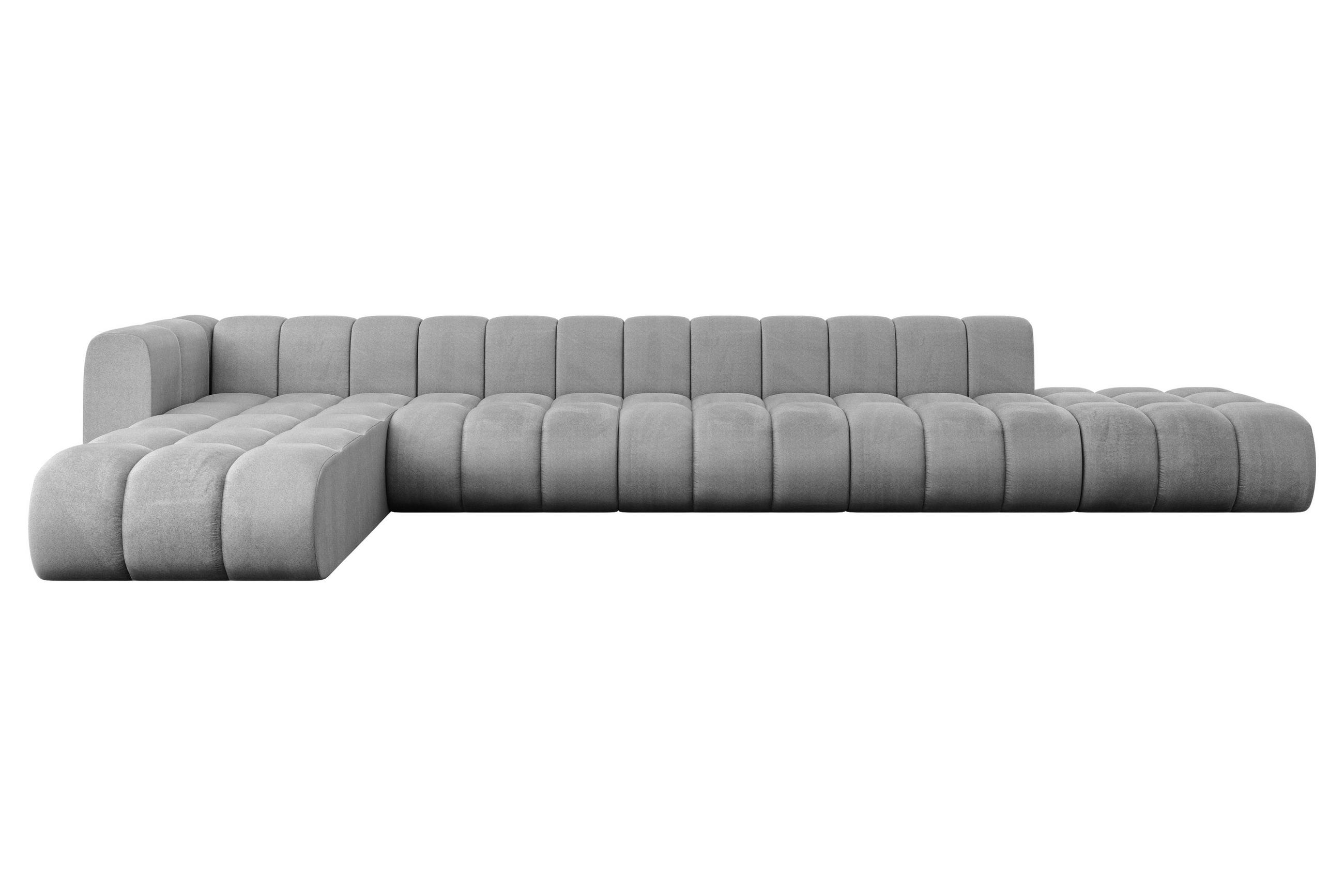 ECKSOFA modulares Sofa Zuvon-L3 - 478x177x70 cm Grau - Hellgrau, Holzwerkstoff/Textil (478/177cm) - ALTDECOR