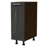 KÜCHENUNTERSCHRANK Essen D1D/30/kargo Graphit Hochglanz / Lava Matt 30 / 50 / 82cm - Dunkelgrau/Graphitfarben, Holz/Holzwerkstoff (30/82/50cm) - Feldmann-Wohnen