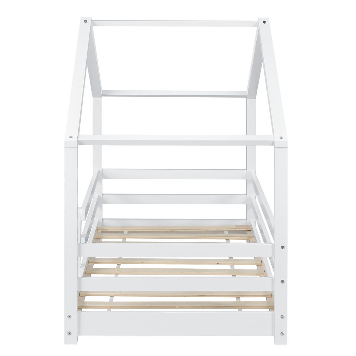 HAUSBETT Knätten - Weiß, Holz (70/140cm) - [en.casa]