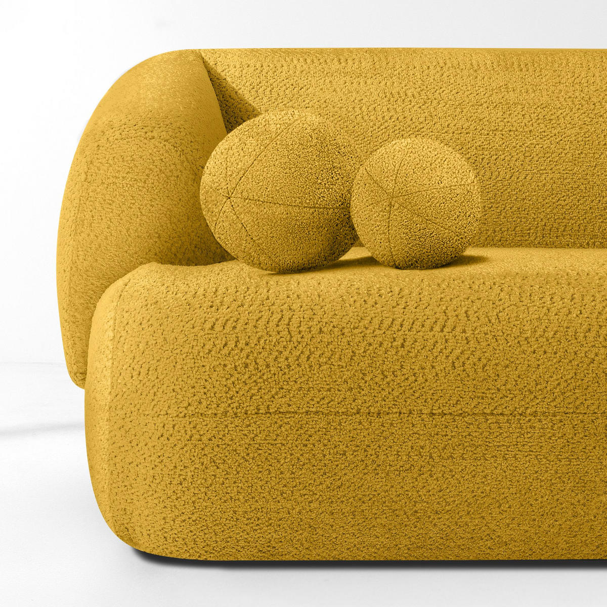 EINZELSOFA VIRA, Gelb, Chenille - Gelb/Schwarz, Holz/Holzwerkstoff (210/84/100cm) - KONSIMO®