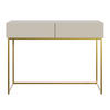 SCHMINKTISCH Veldio Graubeige mit goldenen Beinen110 cm - Greige/Goldfarben, Holzwerkstoff/Metall (110/79/40cm) - Selsey